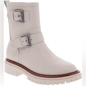 MIA
Women's Natural Florence Water-resistant Leather Buckle Lug Sole Moto Boots